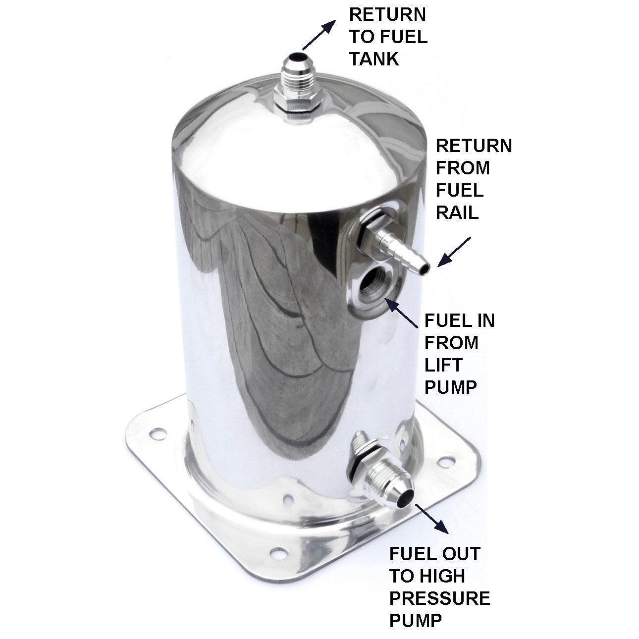 Pressed Aluminium Fuel Swirl Pot Surge Tank - Car Builder Solutions