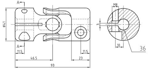 Chrome Steel Cylindrical Universal Joint - Car Builder Solutions