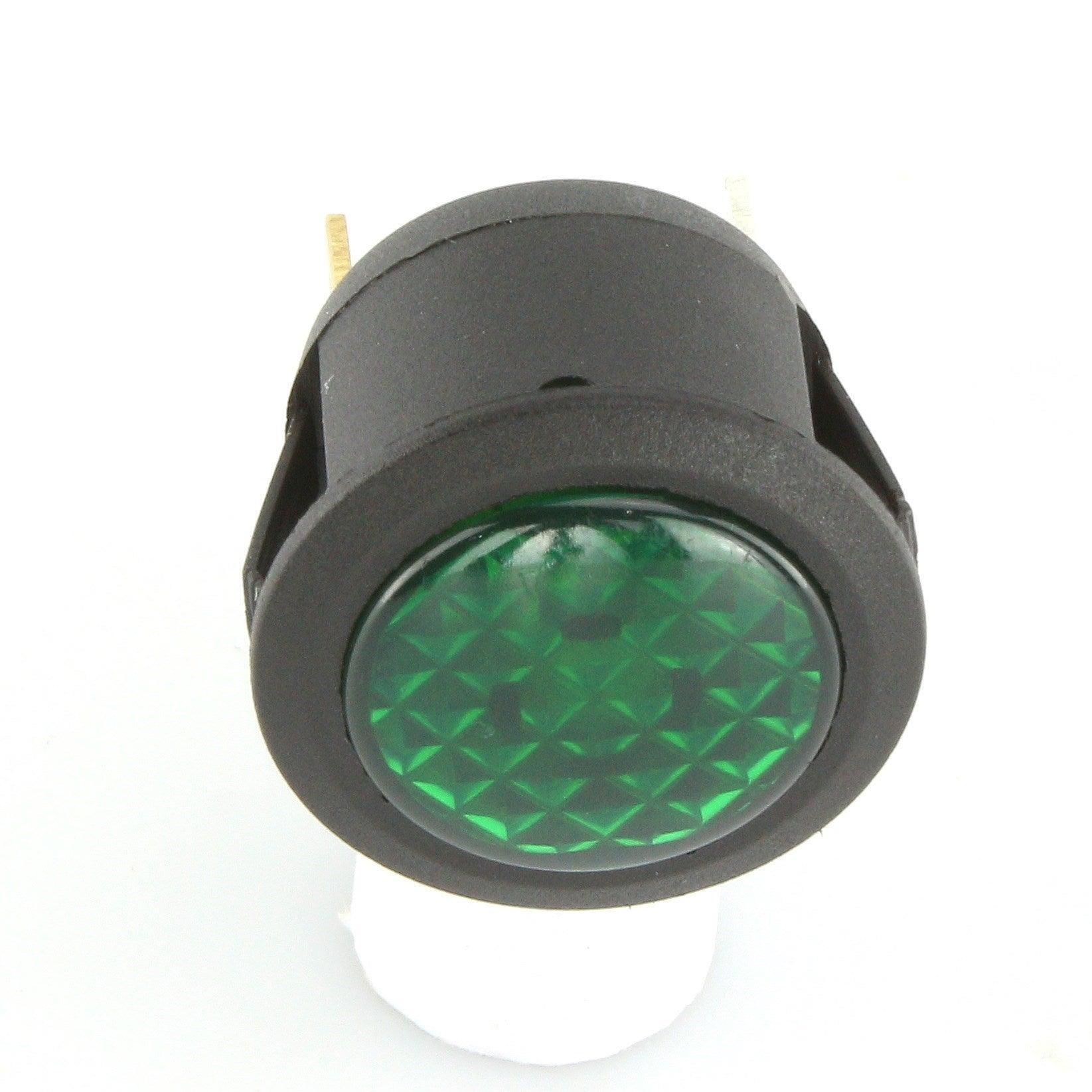 23mm Dia. GREEN LED Warning Light - Car Builder Solutions