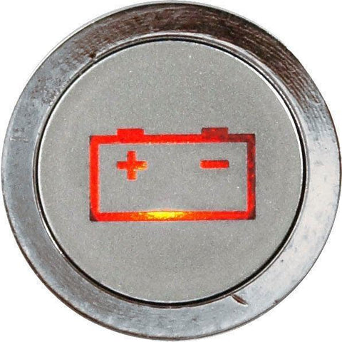 Flush Bezel Chrome LED Warning Light Battery Ignition - Car Builder Solutions