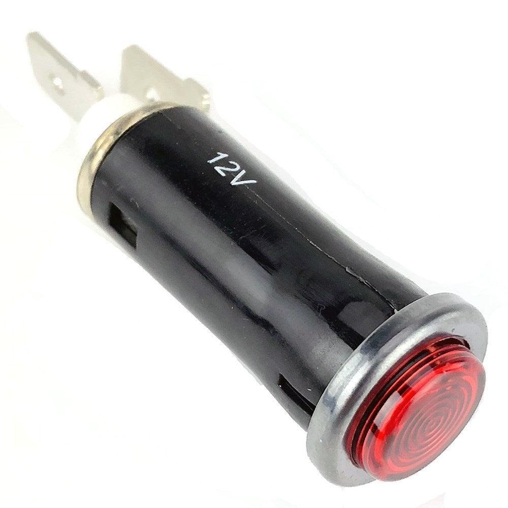 Small Blacked Chrome Bezel Red Warning Light - Car Builder Solutions