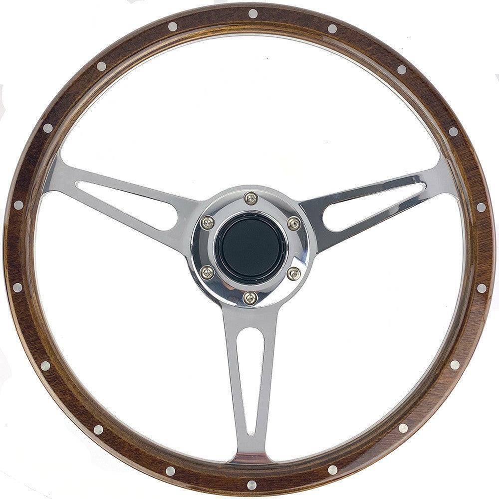 Wood Rim Steering Wheel 70mm PCD. 3 Diameters - Car Builder Solutions