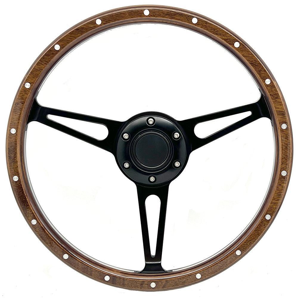 Wood Rim Steering Wheel 70mm PCD. 3 Diameters - Car Builder Solutions